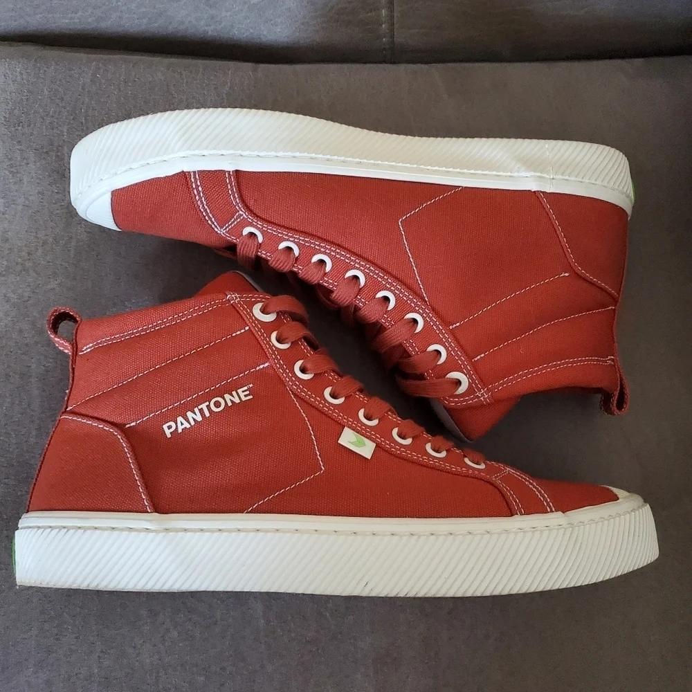 Cariuma Pantone high top sneakers rust color Unisex Mens 9.5 Womens 11 - Picture 2 of 7